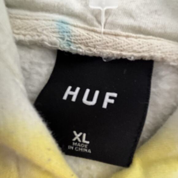 HUF Worldwide Hoodie Adult Extra Large Long Sleeve Tie Dye Casual Sweater Men's - Picture 9 of 14